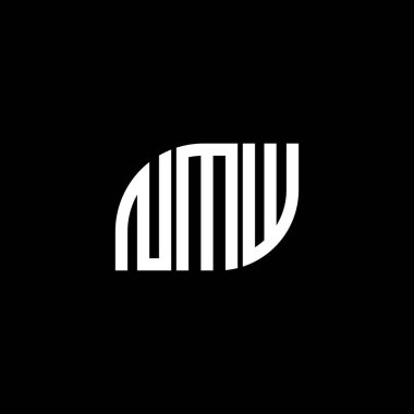 Siyah arka planda NMW harf logosu tasarımı. NMW yaratıcı harflerin baş harfleri logo kavramı. NMW harf tasarımı.