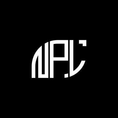 Siyah arkaplanda NPL harf logosu tasarımı. NPL yaratıcı harflerin baş harfleri logo kavramı. NPL harf tasarımı.