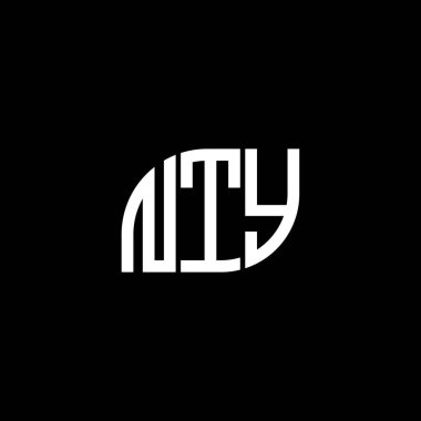 Siyah arka planda NTY harf logosu tasarımı. NTY yaratıcı harfler logosu konsepti. NTY harf tasarımı.