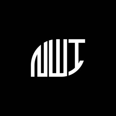 Siyah arka planda NWI harf logosu tasarımı. NWI yaratıcı harflerin baş harfleri logo kavramı. NWI harf tasarımı.