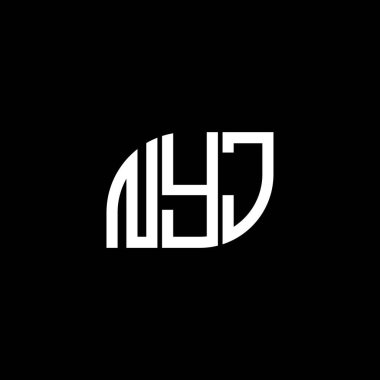 NYJ harf logosu tasarımı. NYJ yaratıcı harfler logosu konsepti. NYJ mektup tasarımı. NYJ harf logosu tasarımı. NYJ yaratıcı harfler logosu konsepti. NYJ mektup tasarımı. NYJ BLACK Backgrou üzerine logo tasarımı.
