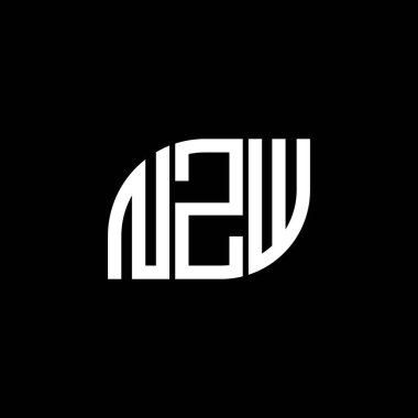 Siyah arka planda NZW harf logosu tasarımı. NZW yaratıcı harflerin baş harfleri logo kavramı. NZW harf tasarımı.