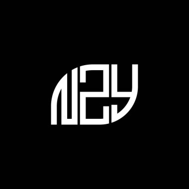 Siyah arka planda NZY harf logosu tasarımı. NZY yaratıcı harflerin baş harfleri logo kavramı. NZY harf tasarımı.