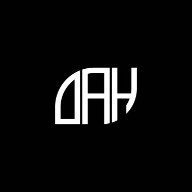 Siyah arka planda OAH harf logosu tasarımı. Yaratıcı harflerin baş harfleri logo kavramı. OAH harf tasarımı.