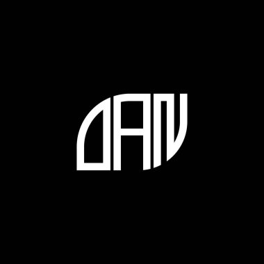 OAN harf logosu tasarımı siyah arka planda. OAN yaratıcı harfler logosu konsepti. OAN harf tasarımı.