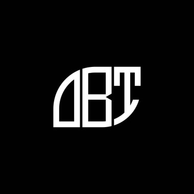 Siyah arka planda OBT harf logosu tasarımı. OBT yaratıcı harflerin baş harfleri logo kavramı. OBT harf tasarımı.