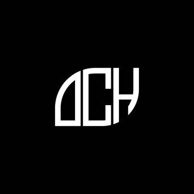 Siyah arka planda OCH harf logosu tasarımı. OCH yaratıcı harf logosu konsepti. OCH harf tasarımı.