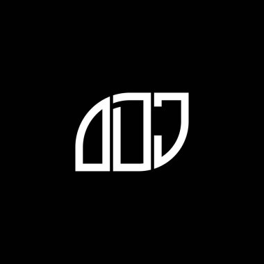 Siyah arka planda ODJ harf logosu tasarımı. ODJ yaratıcı harflerin baş harfleri logo kavramı. ODJ harf tasarımı.