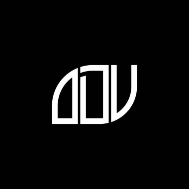 Siyah arka planda ODV harf logosu tasarımı. ODV yaratıcı harflerin baş harfleri logo kavramı. ODV harf tasarımı.