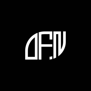 Siyah arka planda OFN harf logosu tasarımı. OFN yaratıcı harflerin baş harfleri logo kavramı. OFN harf tasarımı.