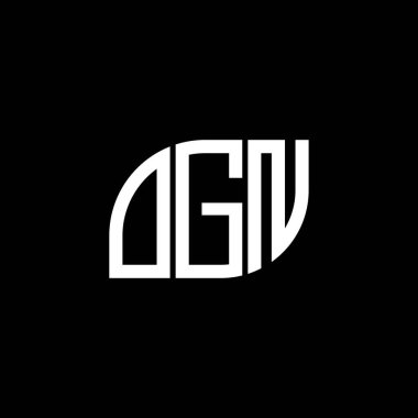 Siyah arka planda OGN harf logosu tasarımı. OGN yaratıcı harflerin baş harfleri logo kavramı. OGN harf tasarımı.