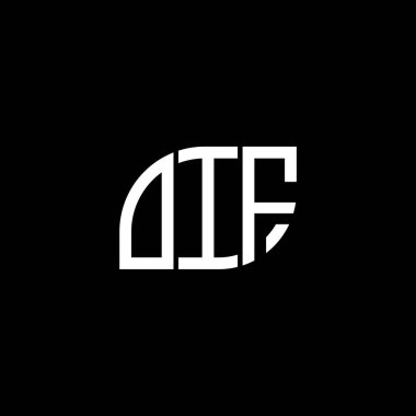 Siyah arka planda OIF mektup logosu tasarımı. Oif yaratıcı harflerin baş harfleri logo konsepti. OIF harf tasarımı.