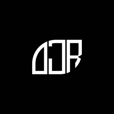 Siyah arka planda OJR harf logosu tasarımı. OJR yaratıcı harflerin baş harfleri logo kavramı. OJR harf tasarımı.