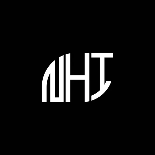 Σχεδιασμός Λογότυπου Γραμμάτων Nhi Μαύρο Φόντο Nhi Δημιουργική Αρχικά Γράμμα — Διανυσματικό Αρχείο