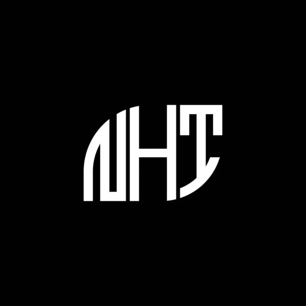 Σχεδιασμός Λογότυπου Γραμμάτων Nht Μαύρο Φόντο Nht Δημιουργική Αρχικά Γράμμα — Διανυσματικό Αρχείο