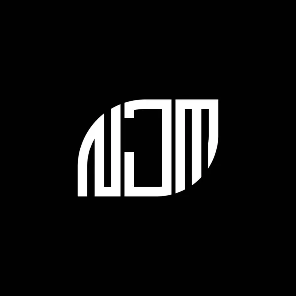 Njm Brev Logotyp Design Svart Bakgrund Njm Kreativa Initialer Brev — Stock vektor