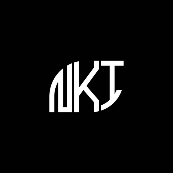 Дизайн Логотипа Нки Черном Фоне Концепция Логотипа Нки Nki Letter — стоковый вектор