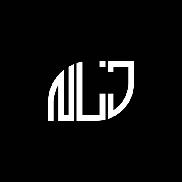 Diseño Del Logotipo Letra Nlj Sobre Fondo Negro Nlj Iniciales — Vector de stock
