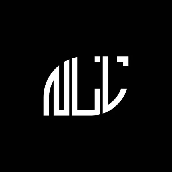 Diseño Del Logotipo Letra Nll Sobre Fondo Negro Nll Iniciales — Vector de stock