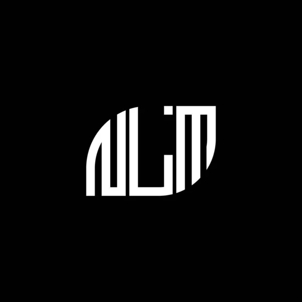 Nlm Brev Logotyp Design Svart Bakgrund Nlm Kreativa Initialer Brev — Stock vektor