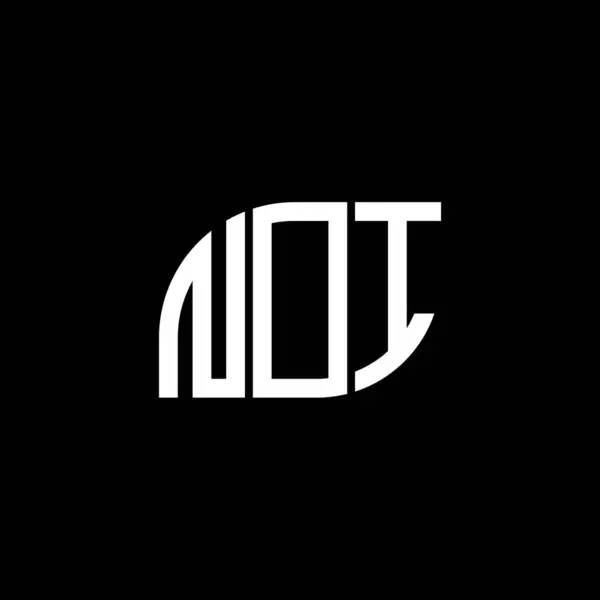 Noi Písmeno Logo Design Černém Pozadí Noi Kreativní Iniciály Koncept — Stockový vektor