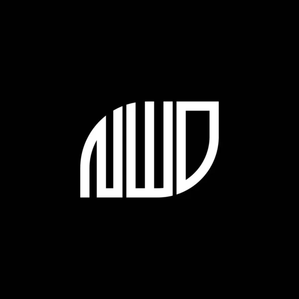 Nwo Lettera Logo Design Sfondo Nero Nwo Creativo Iniziali Lettera — Vettoriale Stock