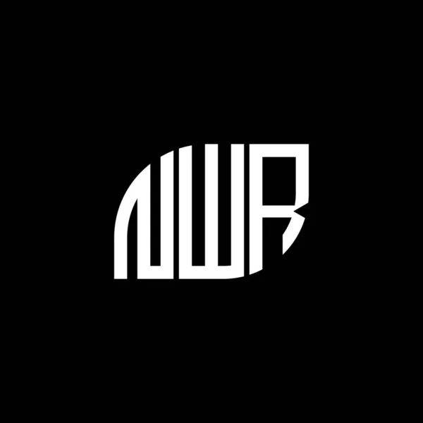 黑色背景上的Nwr字母标识设计 Nwr创意首字母首字母标识概念 Nwr字母设计 — 图库矢量图片