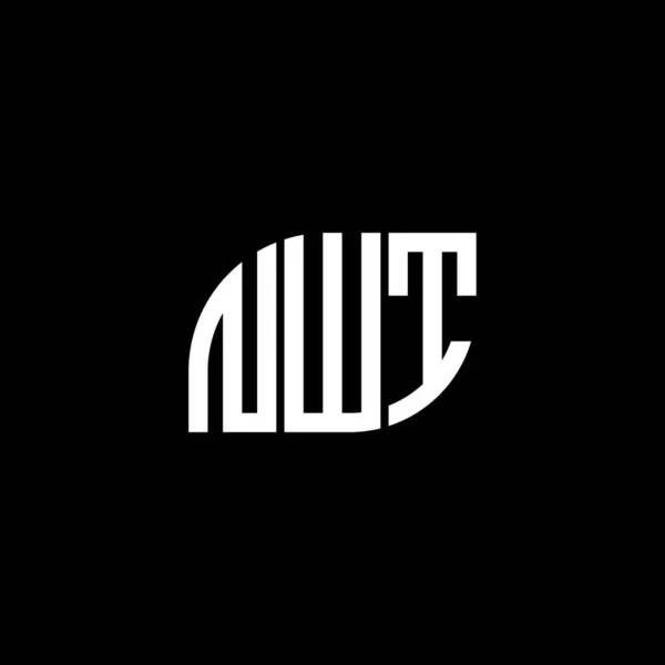 Logo Della Lettera Nwt Sfondo Nero Nwt Creativo Iniziali Lettera — Vettoriale Stock