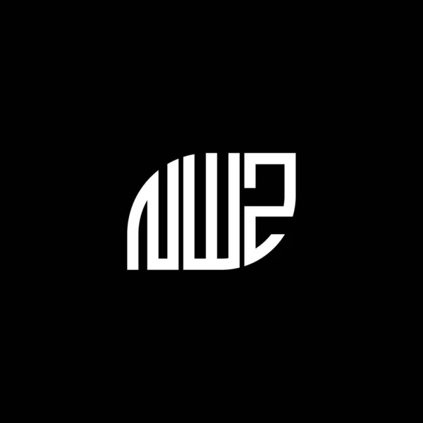 Logo Della Lettera Nwz Sfondo Nero Nwz Creativo Iniziali Lettera — Vettoriale Stock