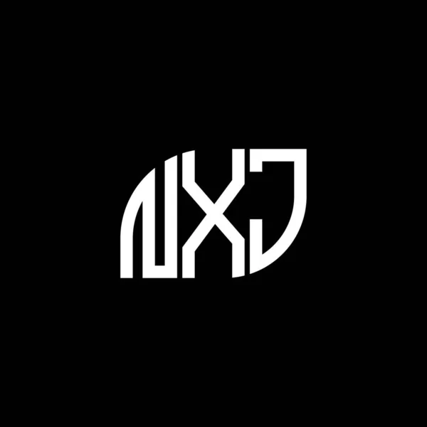 Diseño Del Logotipo Letra Nxj Sobre Fondo Negro Nxj Iniciales — Archivo Imágenes Vectoriales