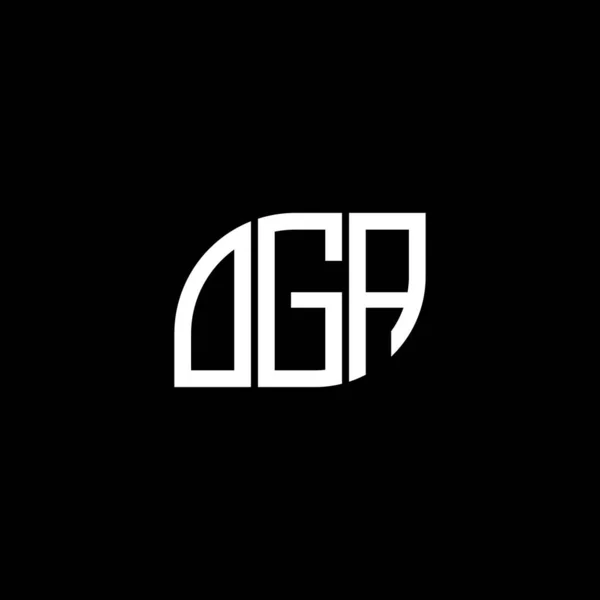 Oga Logo Design Auf Schwarzem Hintergrund Oga Kreative Initialen Buchstaben — Stockvektor