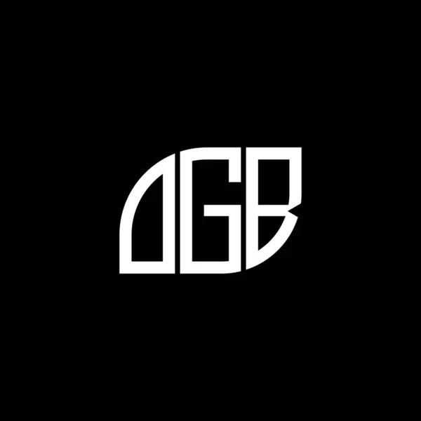 Ogb Lettre Logo Design Sur Fond Noir Ogb Initiales Créatives — Image vectorielle