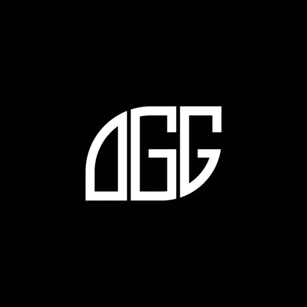 Ogg Lettre Logo Design Sur Fond Noir Ogg Initiales Créatives — Image vectorielle