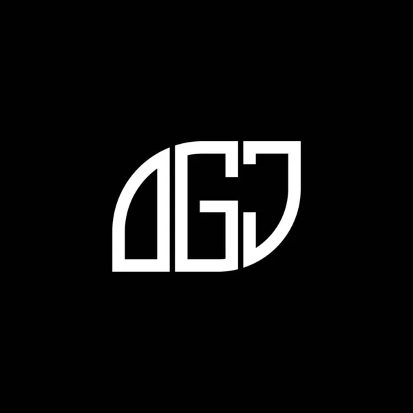 Ogj Schriftzug Logo Design Auf Schwarzem Hintergrund Ogj Kreative Initialen — Stockvektor