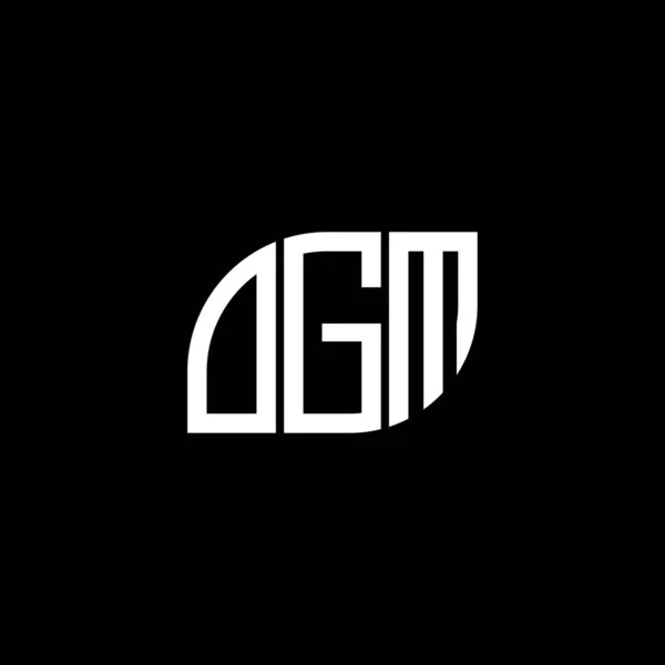 Ogm Lettre Logo Design Sur Fond Noir Ogm Initiales Créatives — Image vectorielle