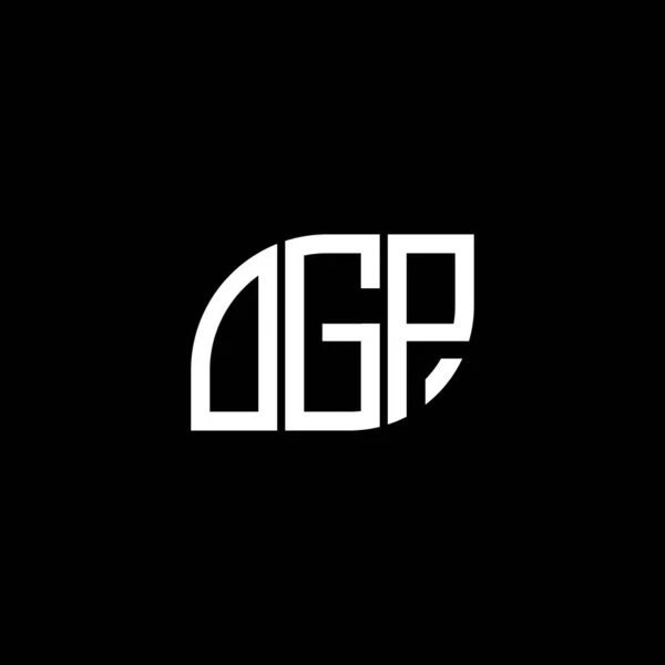 Ogp Lettre Logo Design Sur Fond Noir Ogp Initiales Créatives — Image vectorielle