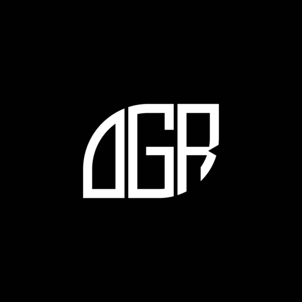 Ogr Lettre Logo Design Sur Fond Noir Ogr Initiales Créatives — Image vectorielle