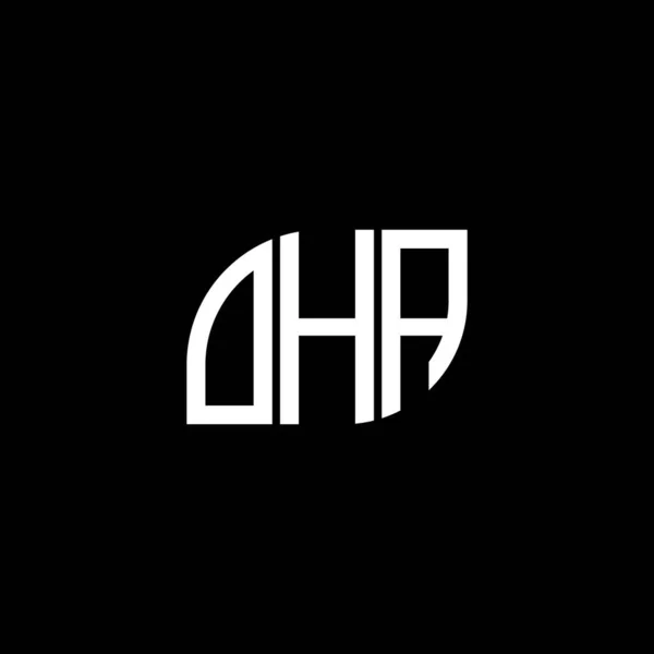 Oha Brev Logotyp Design Svart Bakgrund Oha Kreativa Initialer Brev — Stock vektor