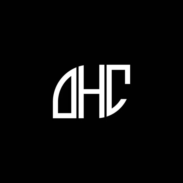 Ohc Lettre Logo Design Sur Fond Noir Ohc Initiales Créatives — Image vectorielle