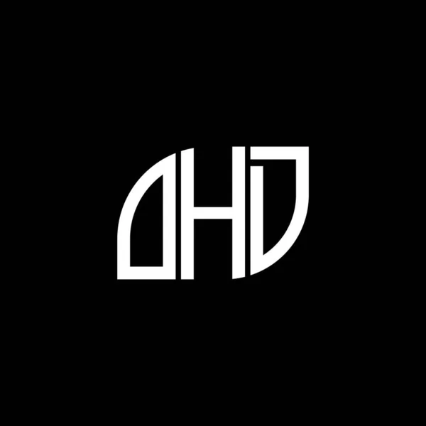 Logo Lettera Ohd Disegno Sfondo Nero Logo Creativo Ohd Iniziali — Vettoriale Stock