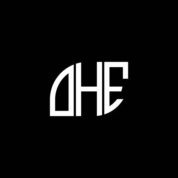 Logo Lettera Ohe Design Sfondo Nero Concetto Logo Lettera Iniziali — Vettoriale Stock