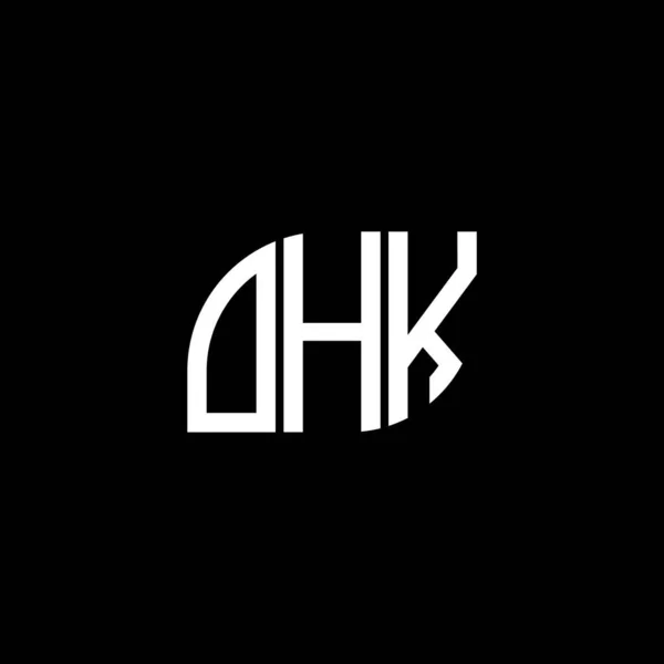 Siyah Arka Planda Ohk Harf Logosu Tasarımı Ohk Yaratıcı Harflerin — Stok Vektör