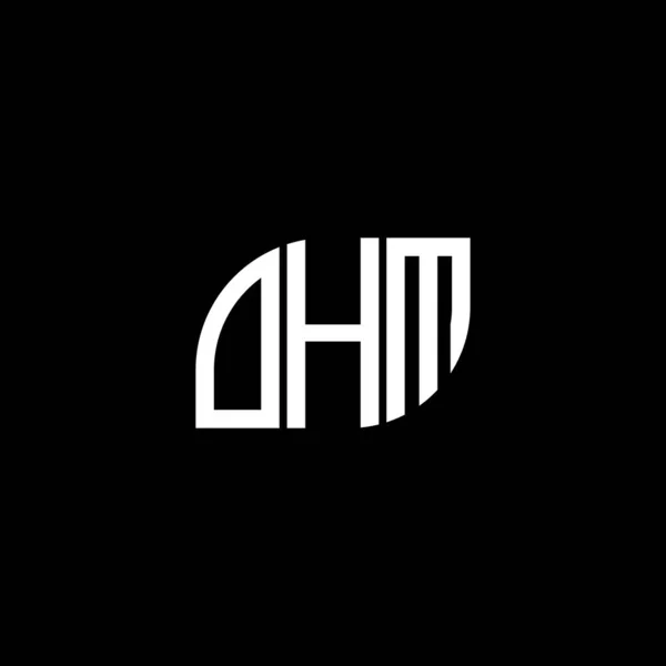 Ohm Letter Logo Design Black Background Ohm Creative Initials Letter — Stock Vector