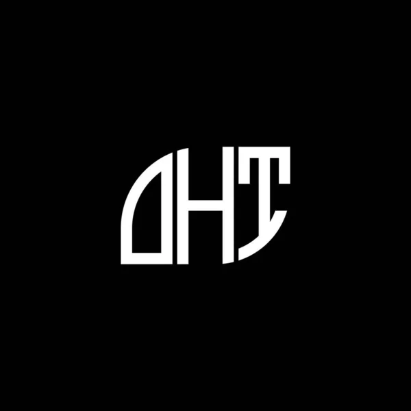 Σχεδιασμός Λογότυπου Γραμμάτων Oht Μαύρο Φόντο Δημιουργικά Αρχικά Oht Έννοια — Διανυσματικό Αρχείο
