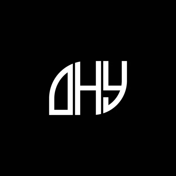Ohy Bokstav Logotyp Design Svart Bakgrund Ohy Kreativa Initialer Brev — Stock vektor