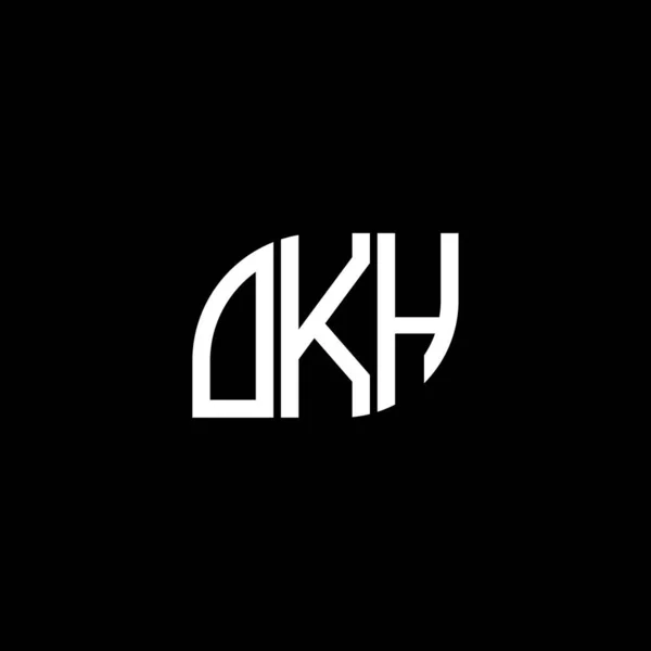 Siyah Arka Planda Okh Harf Logosu Tasarımı Tamam Yaratıcı Harflerin — Stok Vektör