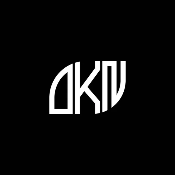Okn Harf Logo Tasarımı Siyah Arka Planda Okn Yaratıcı Harflerin — Stok Vektör
