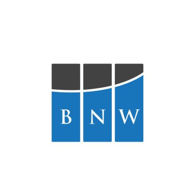 Siyah arka planda BNW harf logosu tasarımı. BNW yaratıcı harflerin baş harfleri logo kavramı. BNW harf tasarımı.