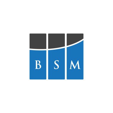 Siyah arkaplanda BSM harf logosu tasarımı. BSM yaratıcı harflerin baş harfleri logo kavramı. BSM harf tasarımı.