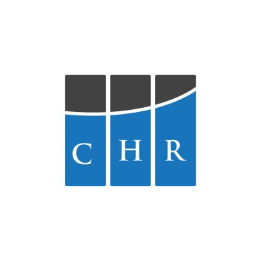 Siyah arka planda CHR harf logosu tasarımı. CHR yaratıcı harflerin baş harfleri logo kavramı. CHR harf tasarımı.